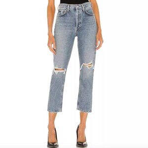 Agolde Riley Crop High Rise Straight Jeans